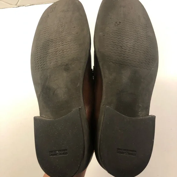 SALVATORE FERRAGAMO BROWN LEATHER LOGO DETAIL BIT LOAFERS Sz  display picture 1